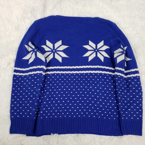 POL blue winter holiday sweater size large - Picture 3 of 12